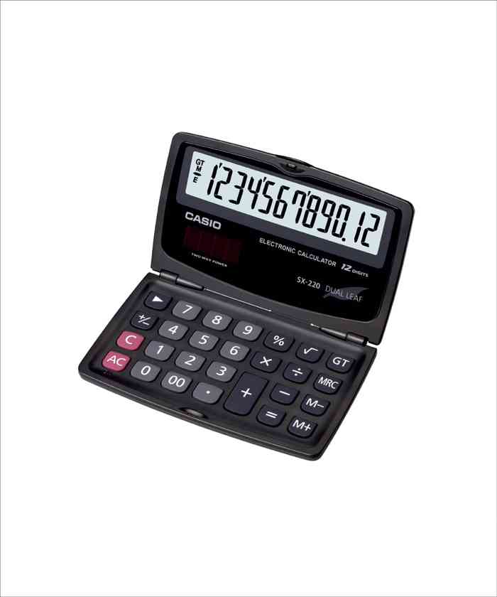 Casio SX-220-W Portable Type 12 Digits Calculator